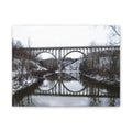 Winter Bridge Reflection Matte Canvas Wall Art (Stretched)