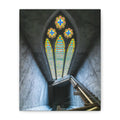 Stained Glass Staircase Matte Canvas Wall Art — Gothic Window Photography